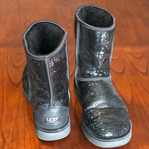 Women’s UGG Classic short black sequin boot